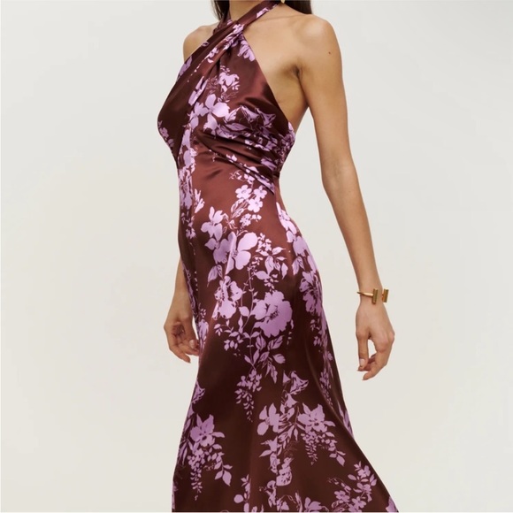 Reformation Madison silk dress in Kiana, size 0 - Picture 2 of 4